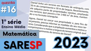 Daniel tinha um terreno em formato de retângulo com SARESP provapaulista [upl. by Lacy603]