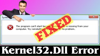 SOLVED How to Fix Kernel32dll Error Problem Issue [upl. by Ardnuhsor]