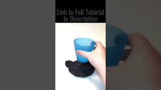 How to Crochet a Cat Coaster crochetprojects Halloweencrochet diy crochetcoasters catcrochet [upl. by Annaoj]