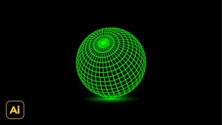 How to make Glow Wireframe globe design  Adobe Illustrator Tutorials [upl. by Rexfourd289]