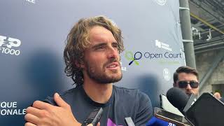 After a loss to Nishikori in Montreal Stefanos Tsitsipas has things to say about his fathercoach [upl. by Harrietta]