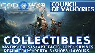 God of War  Council of Valkyries All Collectible Locations Ravens Chests Artefacts Shrines [upl. by Dorcy]