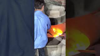 The collected waste zinc is cast into zinc alloy ingot by melting zinc furnace [upl. by Jasisa]