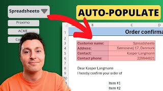 AutoPopulate Cells From DropDown Selection in Excel 3 steps [upl. by Audy]