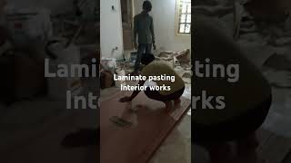 LAMINATE pasting plywood  laminates  interior works [upl. by Notsew389]