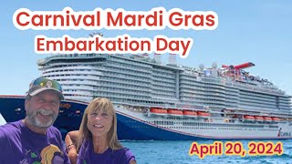 Carnival Mardi Gras Embarkation Day April 20 2024 [upl. by Yenttirb]