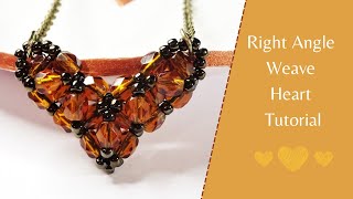 Right Angle Weave Heart Tutorial  Beginner Bead Weaving Pattern  Easy RAW Tutorial [upl. by Nnaeirrac]