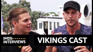 Gustaf Skarsgard Alex Hogh Andersen Katheryn Winnick Talk Stunts amp Physical Demand of Vikings [upl. by Helenka136]