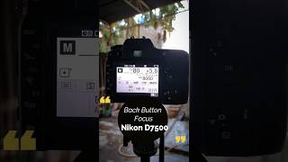 Nikon D7500 Back button autofocus settings  Nikon D7500 Settings nikon photographytips [upl. by Hcib]