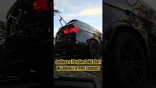 BMW E70 X5M BRUTAL COLD START DOUBLE X PIPE  CATLESS DOWNPIPES doublexpipe coldstart shorts fyp [upl. by Etnahsal]