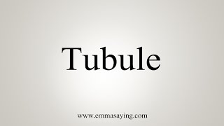 How To Say Tubule [upl. by Suissac904]