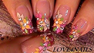 Arte de Uñas ♥ Flores para el Otoño ♥ Tutorial [upl. by Acysej]