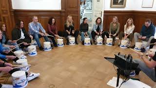 bucket drumming workshop op Emmers  als Uitje  drum workshop op emmers [upl. by Eleik850]