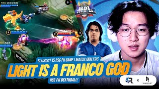 RSG PH DEATHBALL LIGHT IS A FRANCO GOD RSG PH vs BLCK Game 1 Analysis amp Reaction [upl. by Uaeb]