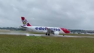 Edelweiss A320 Takeoff at Dübendorf [upl. by Lewej]