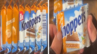 8X Knoppers Peanut Filled Waffle Slices  JunkFoodHacker [upl. by Truitt]