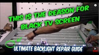 How to fix LED LCD TV black screen no backlight TV disassemble testing LEDs ordering part repair [upl. by Hurleigh]