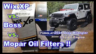 Wix WL10010XP Oil Filter vs Purolator Boss PBL36296 Oil Filter vs Mopar MO349 Oil Filter [upl. by Aicital612]