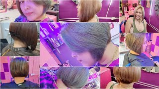 Concave bob inverted collection  undercut bob  A line haircut [upl. by Middendorf]