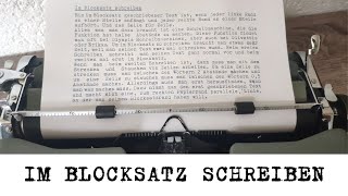 Mit der Schreibmaschine im Blocksatz schreiben  Olympia SM2 [upl. by Nerrat]