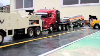 Realistic RC experience  Recovery Truck movie 8X4 scania wrecker amp 8X8globeliner Wrecker [upl. by Pinckney]