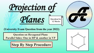 Projection of Planes Hexagonal plane with one side in HP amp Opposite side in VP [upl. by Zizaludba]