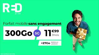 RED by SFR  Forfait Mobile sans engagement 300Go à 1199euros par mois [upl. by Cyler981]