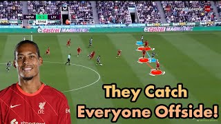 Liverpools Incredible Offside Trap vs Newcastle [upl. by Nwadrebma325]