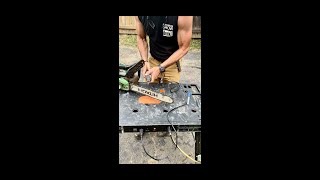 How to sharpen a chainsaw chain [upl. by Yenohtna134]