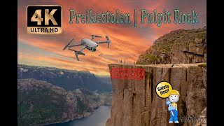 【4K】Drone video  Preikestolen  Pulpit Rock  Hiking guide  Step by step  Rainy day [upl. by Kussell]