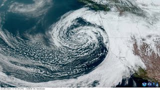 Satellite video shows latest bomb cyclone to hit California [upl. by Heloise]