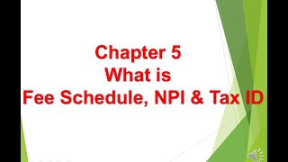 What is Fee Schedule NPI amp Tax ID  Chapter 5 [upl. by Crockett]