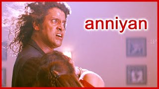 Anniyan Tamil Movie  Anniyan fights with Martial Artists  Vikram  Sadha  Vivek  Prakash Raj [upl. by Nodnerb2]