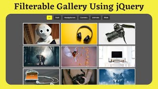 Responsive Filterable Image Gallery using HTML CSS and jQuery  Portfolio Filter Gallery [upl. by Ymme]