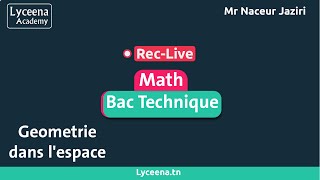 🟢Bac Technique  Math  Geometrie dans lespace [upl. by Husein]