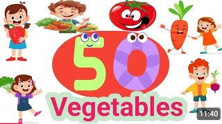 Vegetables Name in English। 50 Vegetables Name । Vegetables Name for kids। Nursery 🥦🥕🌽vegetables 😊😊 [upl. by Annoirb]