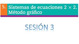 Matemáticas Secuencia 5 Sesión 3 Parte 1 quotSistema de ecuaciones 2 x 2 Método Gráficoquot Telesecundaria [upl. by Moule]