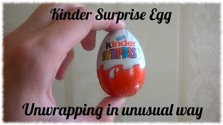 Kinder Surprise Egg unwrapping in unusual way [upl. by Ruelu663]