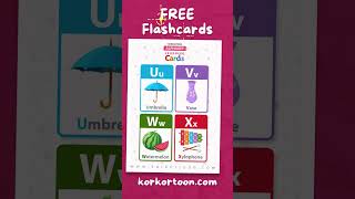 KORKORTOON ALPHABET LEARNING CARDS shorts [upl. by Mahda297]