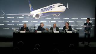 Ryanair amp Boeing full press conference comments on order for 300 B737 max 10 aircraft [upl. by Freiman249]