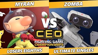 CEO 2021 Top 8  Myran Olimar Vs Zomba ROB SSBU Ultimate Tournament [upl. by Delisle790]