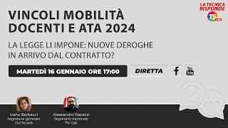 Vincoli mobilità docenti e Ata 2024 la legge li impone nuove deroghe in arrivo dal contratto [upl. by Weiler]