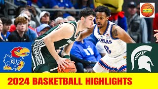 1 Kansas vs Michigan State Basketball Game Highlights  2024 NCAA Mens Basketball [upl. by Arabela543]