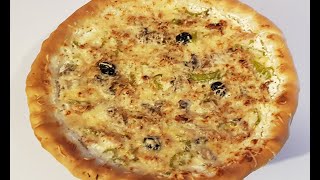 Recette de Pizza à la crème fraiche et au poulet facile [upl. by Giddings398]