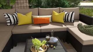 Stylish Outdoor Oasis Discover Our Khaki Wicker Sofa [upl. by Aicilec]