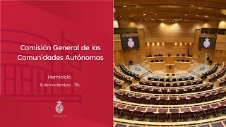 Comisión General de las Comunidades Autónomas  8 de noviembre de 2024  16 horas [upl. by Huntlee]