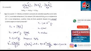 EJERCICIO 04  CINETICA QUIMICA  QUIMICA GENERAL 1  FCEFYN  UNC [upl. by Attebasile]