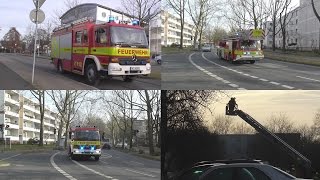 Feuer im Hochhaus Einsatzfahrten BFFF Ratingen am 06012015 [upl. by Oileduab904]