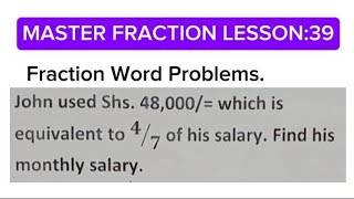 39 How to solve Fraction Word Problem 07 fraction maths [upl. by Marcellina]