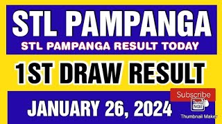 STL PAMPANGA RESULT TODAY 1ST DRAW JANUARY 26 2024 11AM [upl. by Nerak]